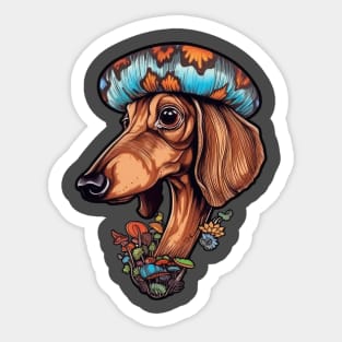 Psilocybin Dachshund Sticker